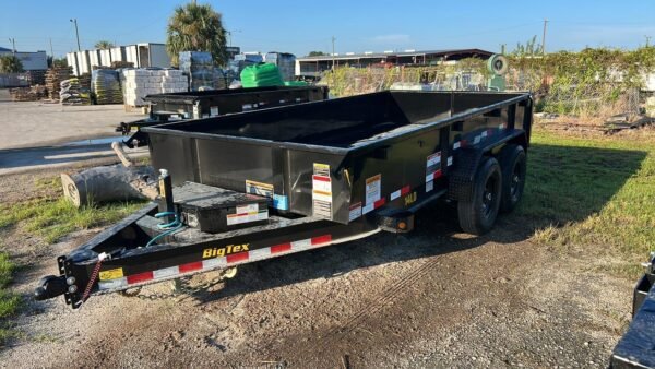 14 Foot Big Tex Low Profile with Spreader Gate Black Dump Trailer (14LD-14BK)