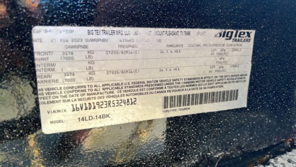 14 Foot Big Tex Low Profile with Spreader Gate Black Dump Trailer (14LD-14BK)