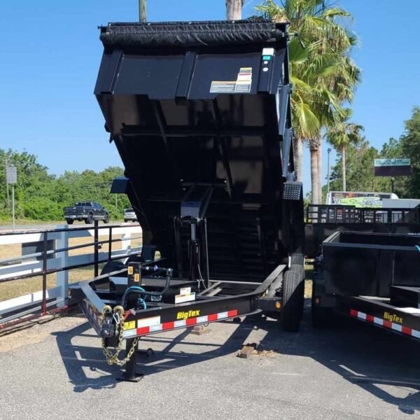 14 Foot Big Tex Heavy Duty Low Profile with Spreader Gate Black Dump Trailer (14LP-14BK6-P3)