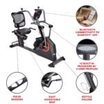 Sunny Health & Fitness Smart Recumbent Cross Trainer Elliptical Exercise Bike