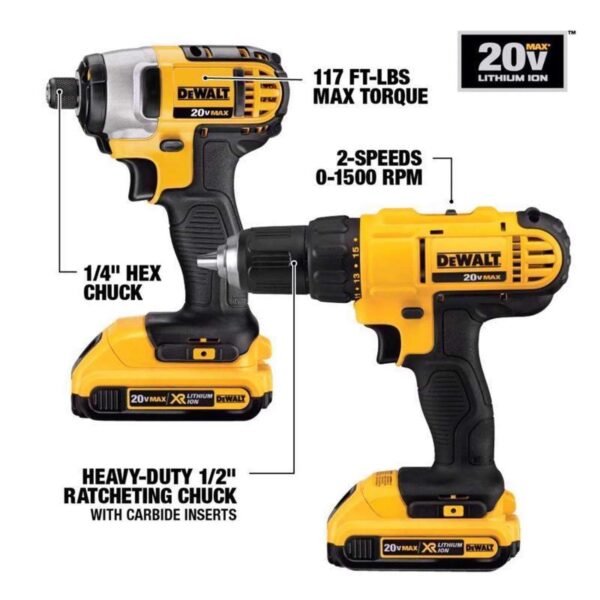 20-Volt MAX Lithium-Ion Cordless 7-Tool Combo Kit with 2.0 Ah Battery, 5.0 Ah Battery and Charger