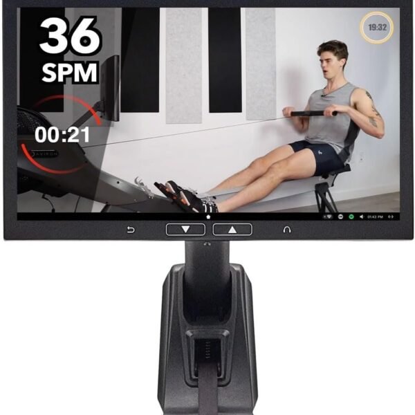 Aviron Strong Series Rower: 22″ HD Touchscreen, Dual Air & Magnetic Resistance up to 100 lbs. Game-Based Workouts, Streaming, Compact Design