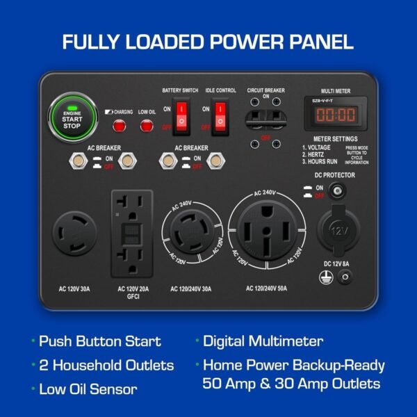 DuroMax XP13000EH 13,000 Watt Dual Fuel Portable Generator