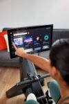 Aviron Strong Series Rower: 22″ HD Touchscreen, Dual Air & Magnetic Resistance up to 100 lbs. Game-Based Workouts, Streaming, Compact Design