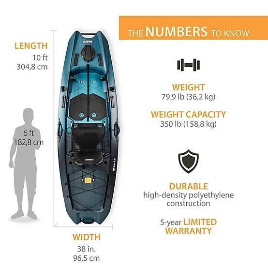 Aurora Fusion Lifetime Manta 10 ft. Sit-On-Top Angler Kayak