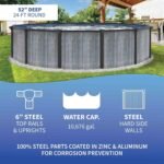 Blue Wave San Pedro 24-ft Round 52-in Deep 6-in Top Rail Above Ground Steel Wall Swimming Pool