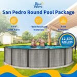 Blue Wave San Pedro 24-ft Round 52-in Deep 6-in Top Rail Above Ground Steel Wall Swimming Pool