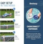 Bestway Power Steel 18′ x 9′ x 48″ Rectangular Metal Frame Above Ground Outdoor Swimming Pool Set with 1,500 GPH Filter Pump, Ladder, and Pool Cover