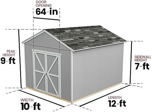 Handy Home Products Rookwood 10×12 Do-It-Yourself Wooden Storage Shed- Does not Include Floor kit, Paint, or Roofing Shingles