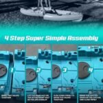 Reel Yaks Raptor Modular Fishing Kayak – 9.5ft Lightweight Sit On Top Kayak for Adults & Youth – Stable & Portable, Ideal Space-Saving Design for Travel – 380lbs Capacity