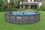 Bestway APX 365 22’x52″ Round Above Ground Swimming Pool Set with Pump and Ladder