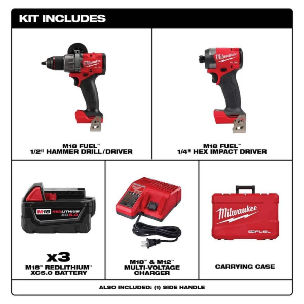 Milwaukee M18 FUEL 18- V Lithium-Ion Brushless Cordless Hammer Drill and Impact